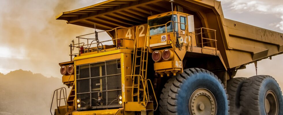 Heavy dump truck used for Platinum Mining in South Africa