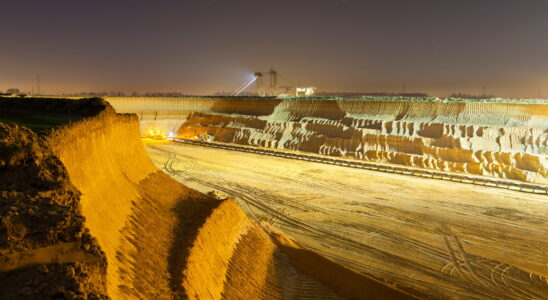 Pit Mine Wall At Night