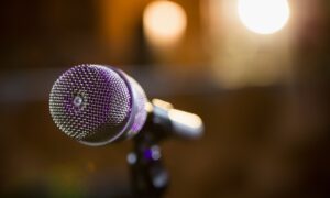 Close-up of microphone