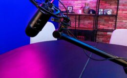 Podcast studio interior