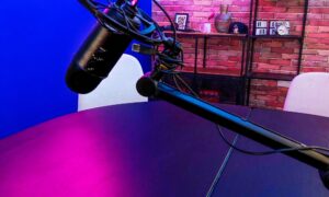 Podcast studio interior
