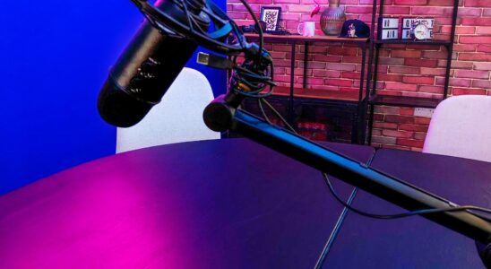 Podcast studio interior